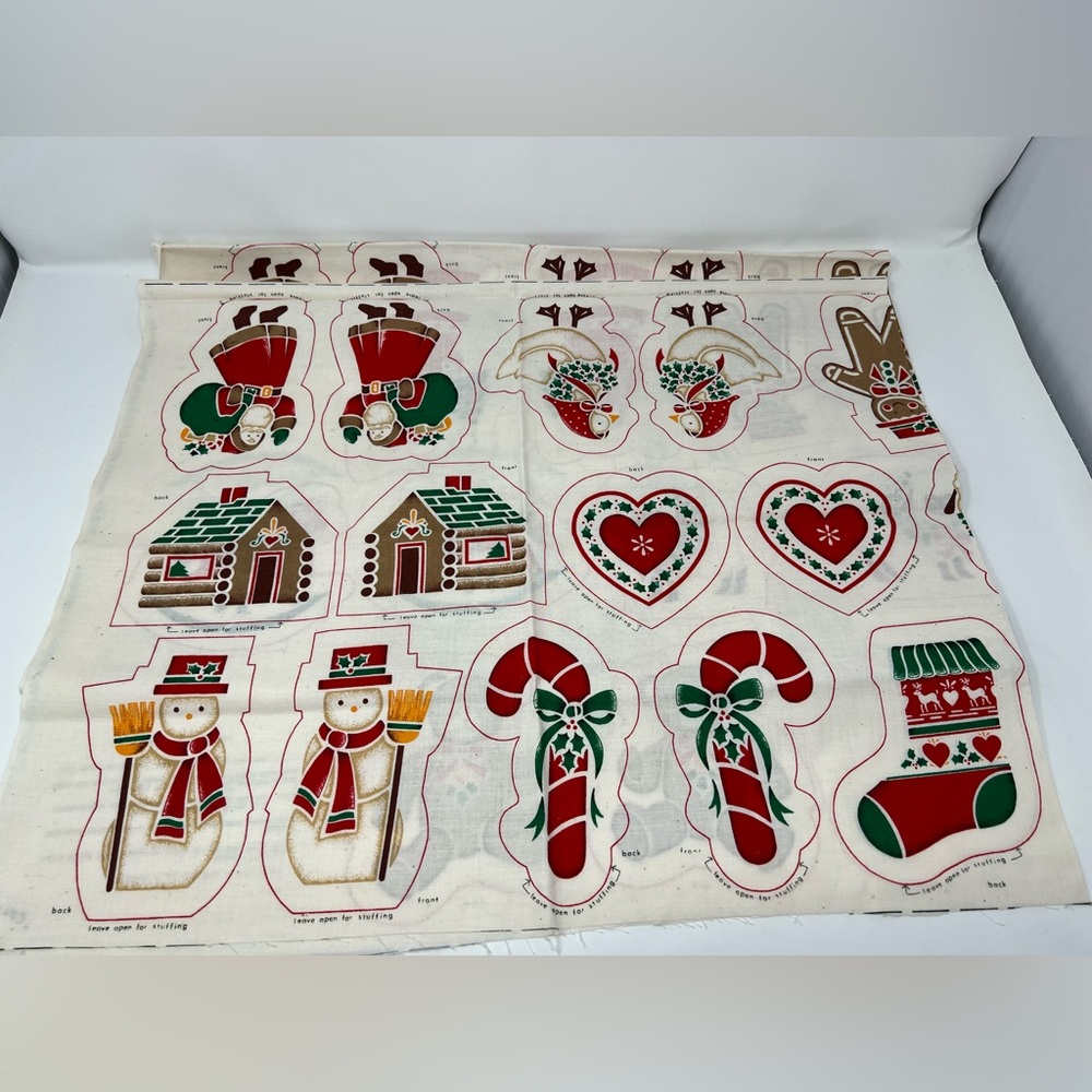 Vintage Cranston Print Works Co Stencil Ornaments Christmas In The Country Santa